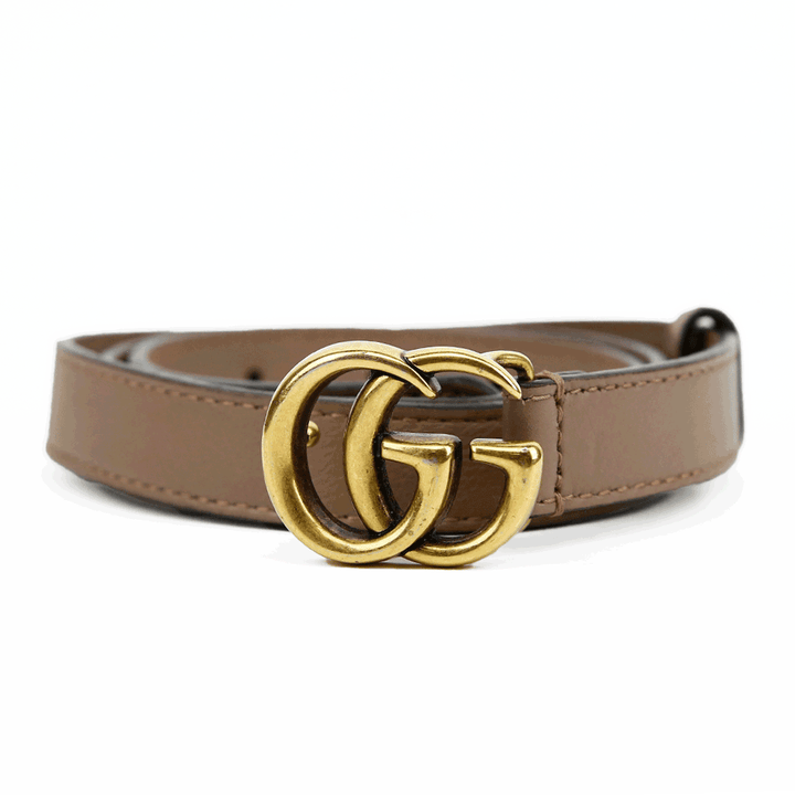 front view of Gucci Dusty Pink Thin GG Belt