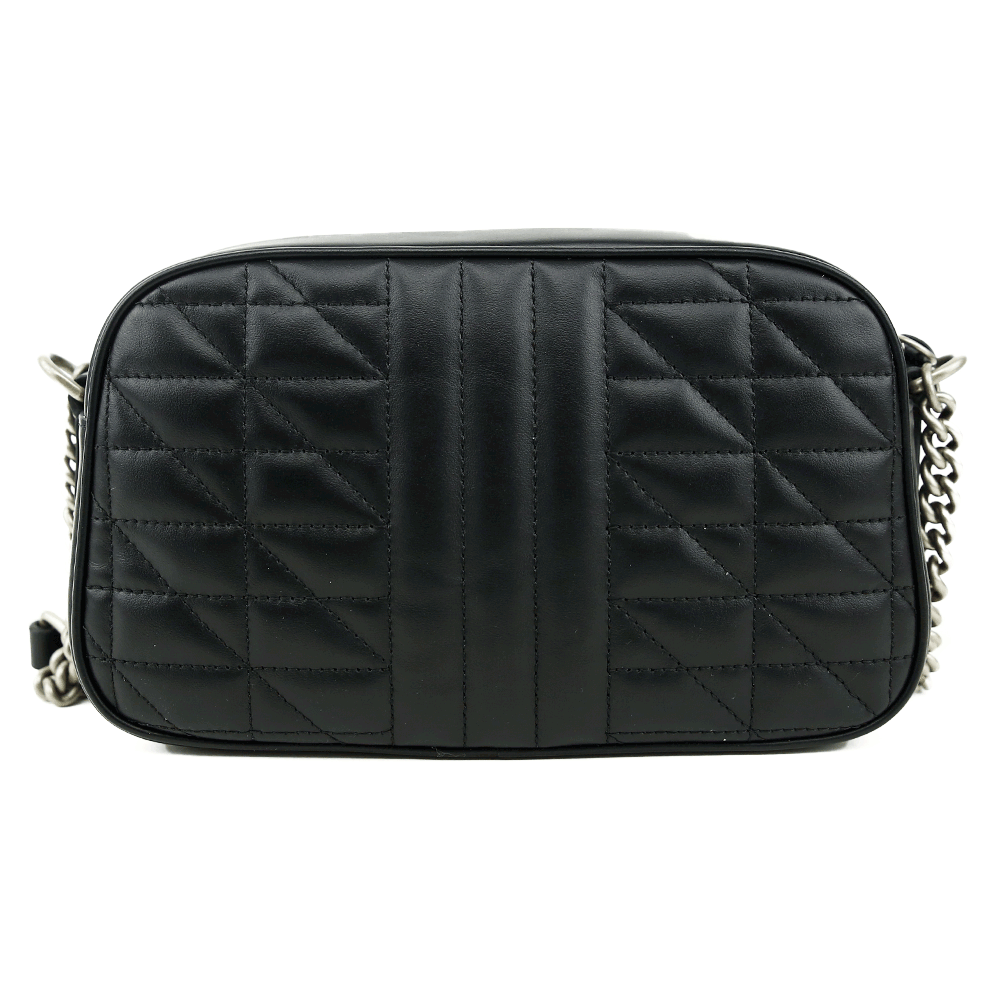 back view of Gucci Black GG Aria Marmont Leather Crossbody Bag