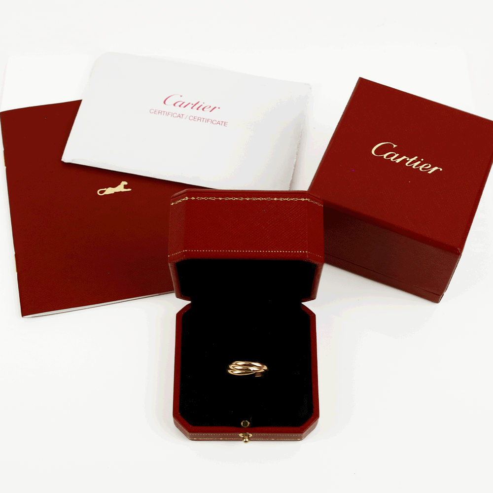 Cartier 18K Rose Gold Limited Edition Trinity Ring With 1 Diamond