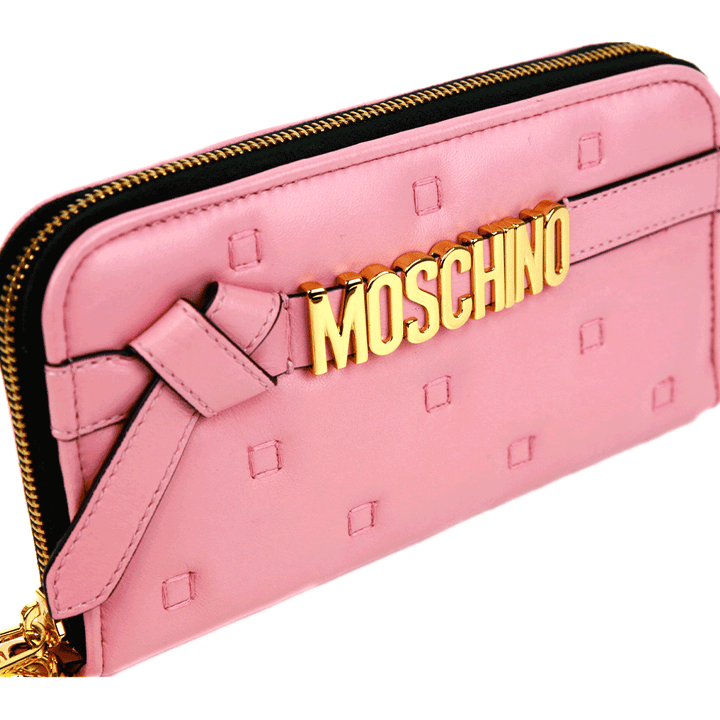 Moschino Pink Quilted Leather Wallet
