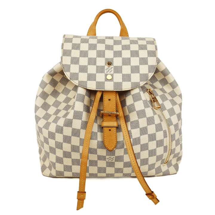front view of Louis Vuitton Damier Azur Sperone Backpack