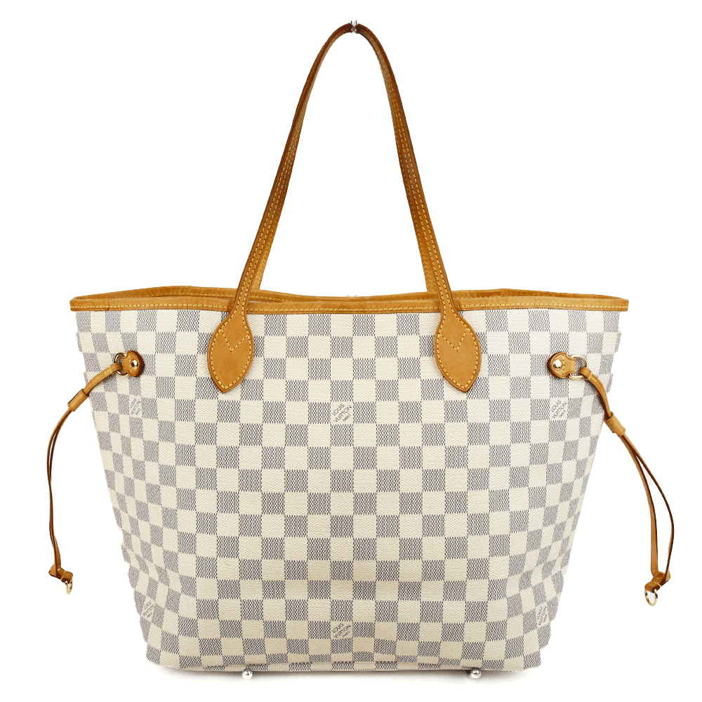 front view of Louis Vuitton Damier Azur Neverfull MM