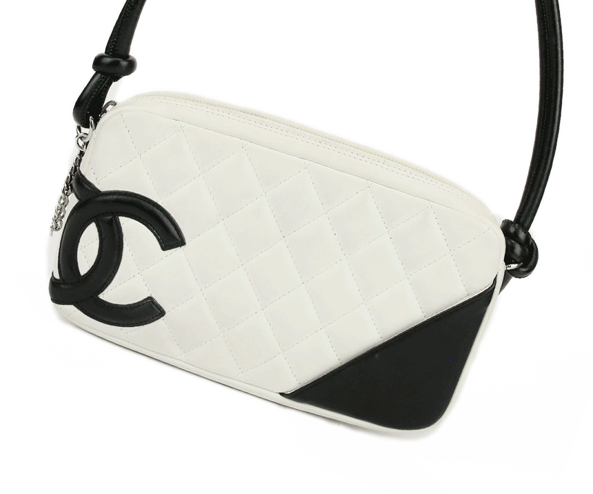Chanel Ligne Cambon White Pochette Bag DBLTKE Luxury Consignment