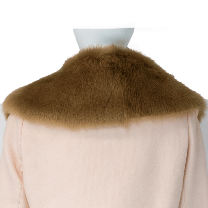 Chloe Light Pink Fur Collar Coat