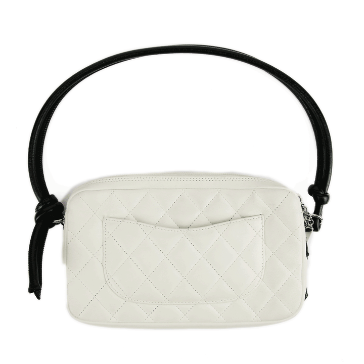 back view of Chanel Ligne Cambon White Pochette Bag