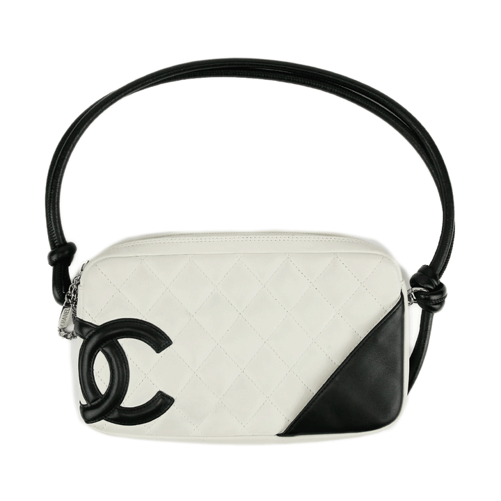 front view of Chanel Ligne Cambon White Pochette Bag