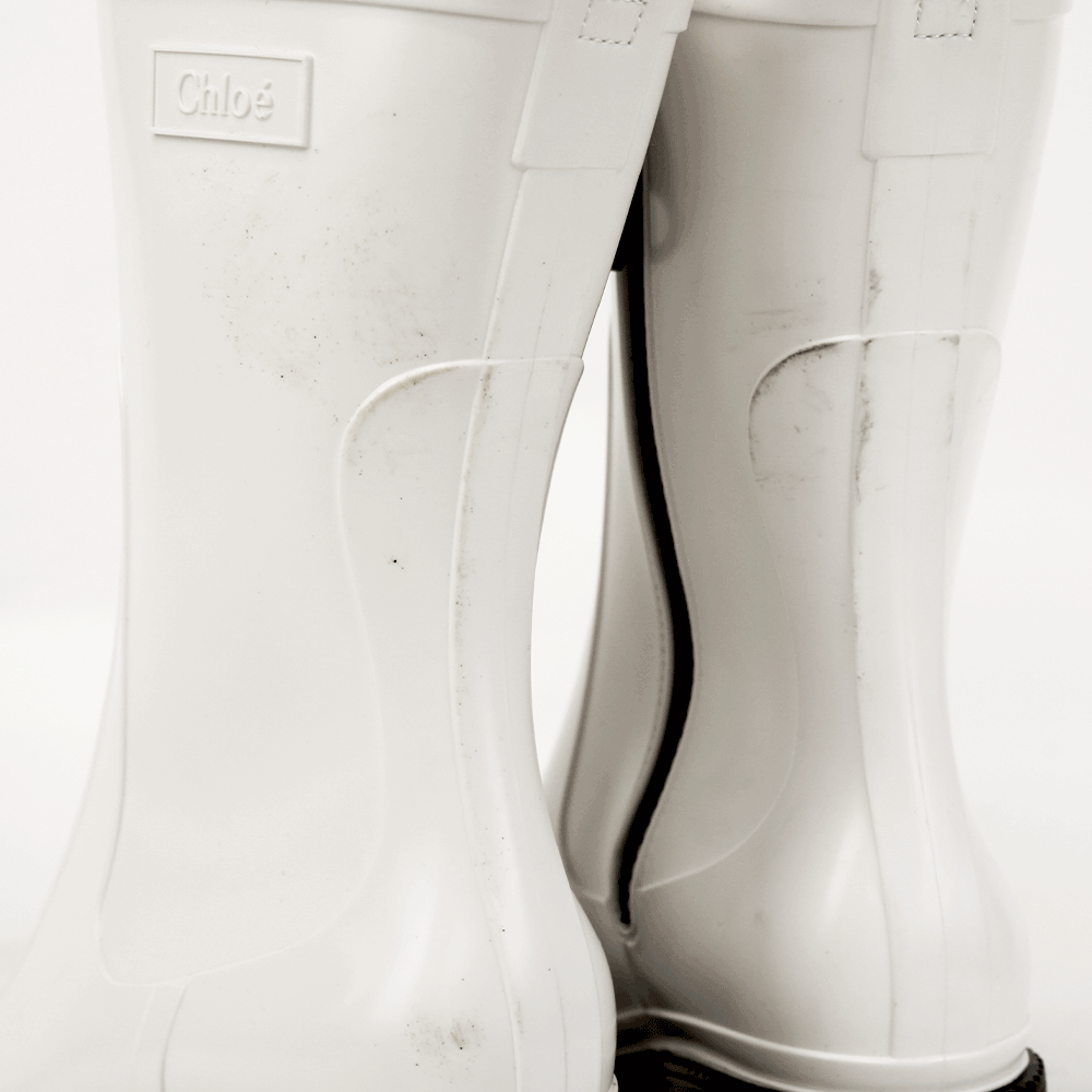 Chloé White Rubber Betty Rain Boots