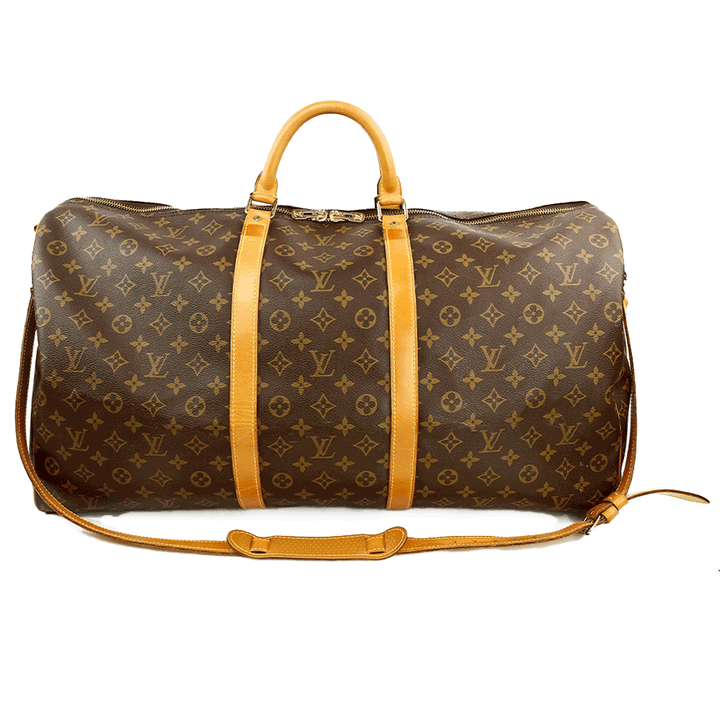 Front view of Louis Vuitton Monogram Coated Canvas Keepall 60