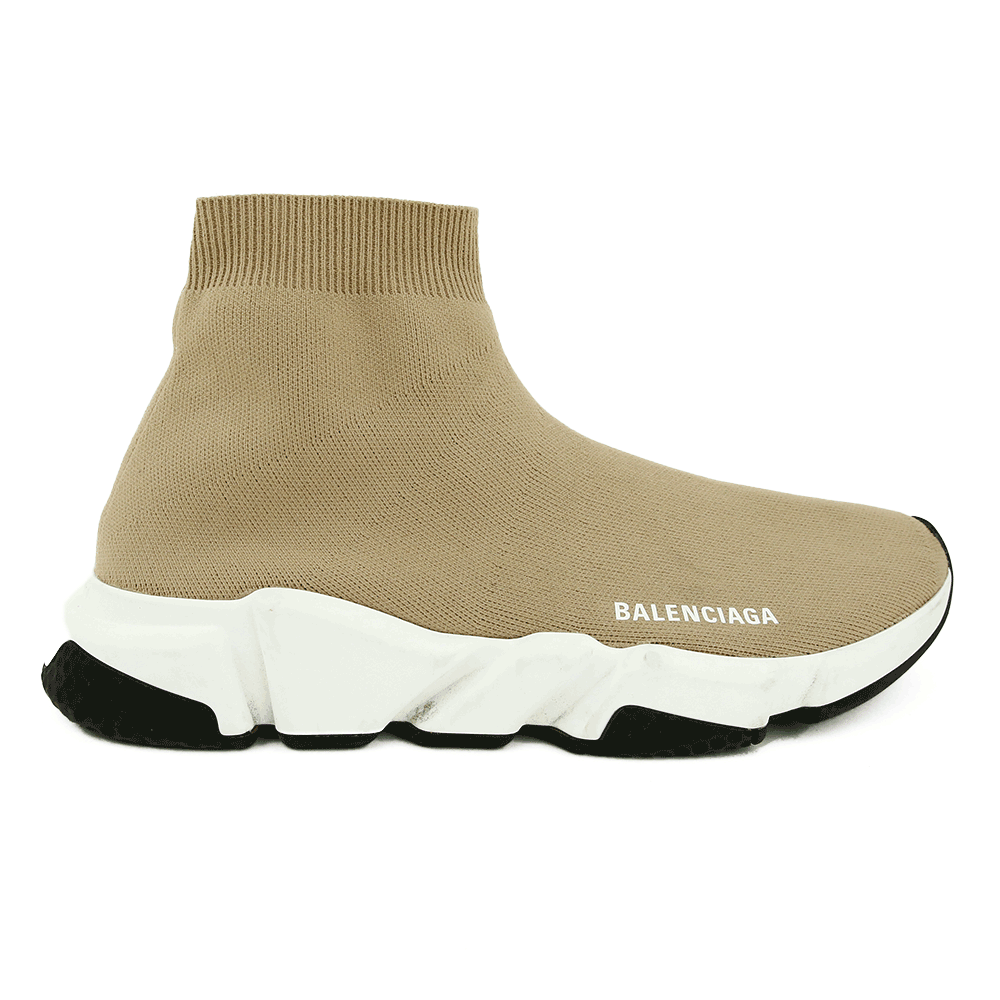 Side view of Balenciaga Speed Runner Beige Sock Sneakers