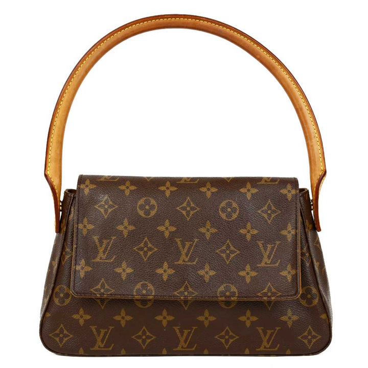 front view of Louis Vuitton Mini Looping Flap Monogram Shoulder Bag
