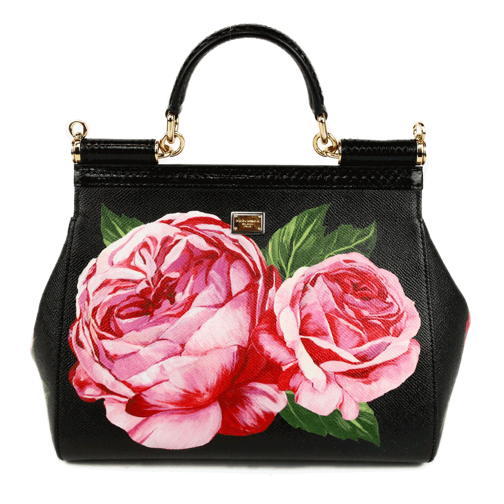 back view of Dolce & Gabbana Medium Miss Sicily Embellished Rose Bag