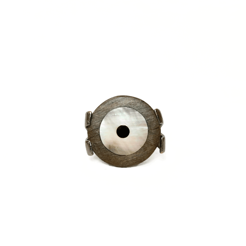 YSL Wood & Mother of Pearl Ring