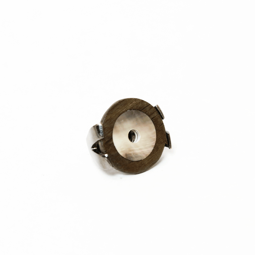 YSL Wood & Mother of Pearl Ring