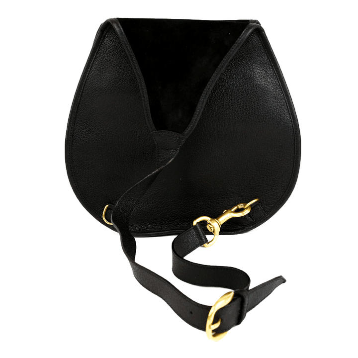 back view of Gucci Black Suede Vintage Horsebit Sling Bag