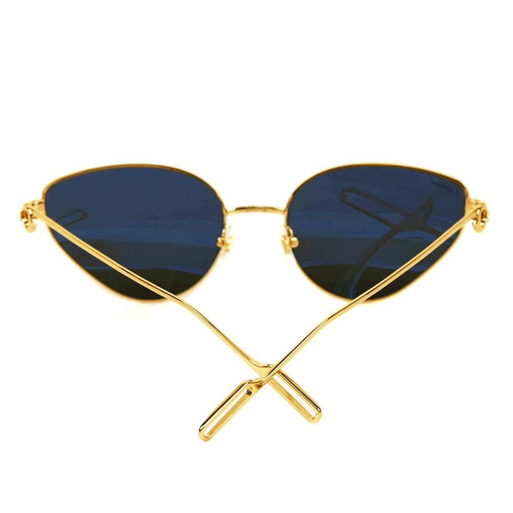 back view of Cartier Gold Plated Cat Eye Sunglasses