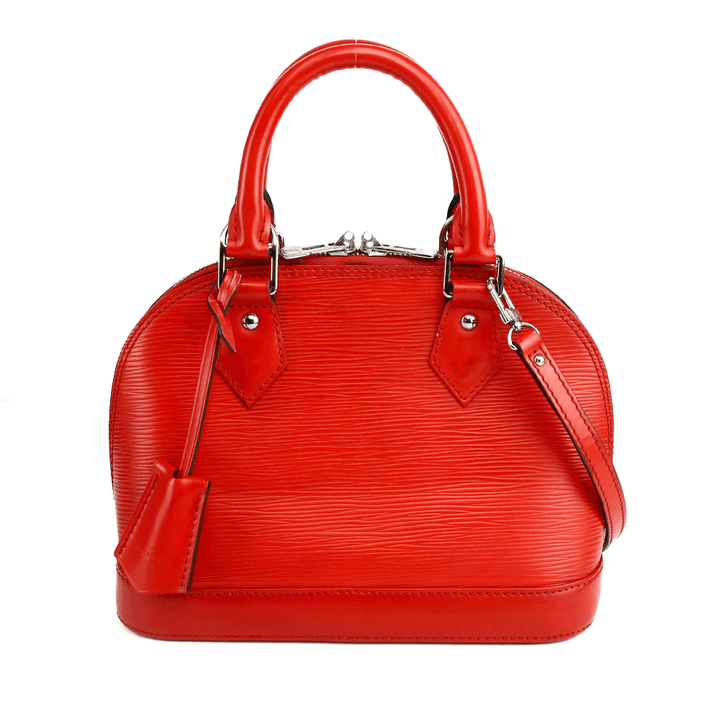 front view of Louis Vuitton Red Epi Leather Alma BB