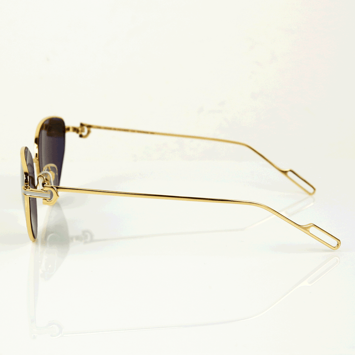side view of Cartier Gold Plated Cat Eye Sunglasses