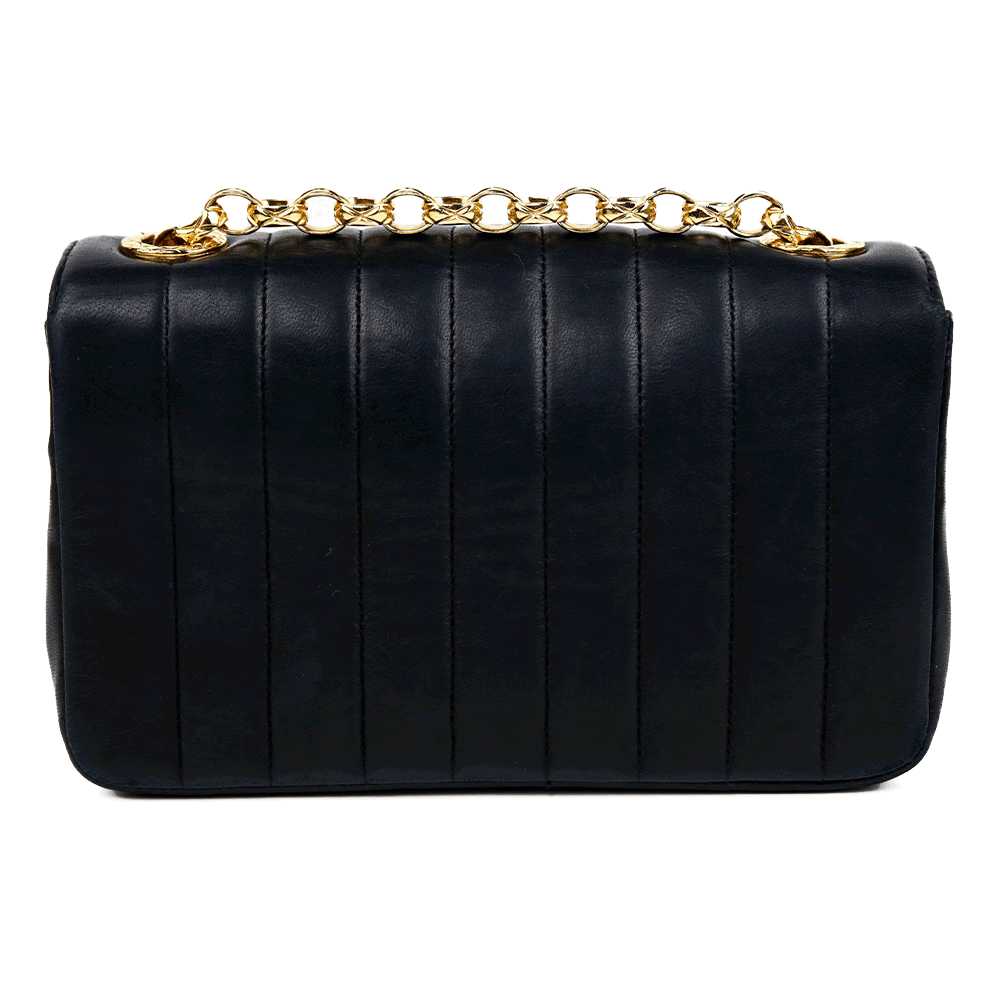 back view of Chanel Black Vintage Bijoux Chain Flap Bag
