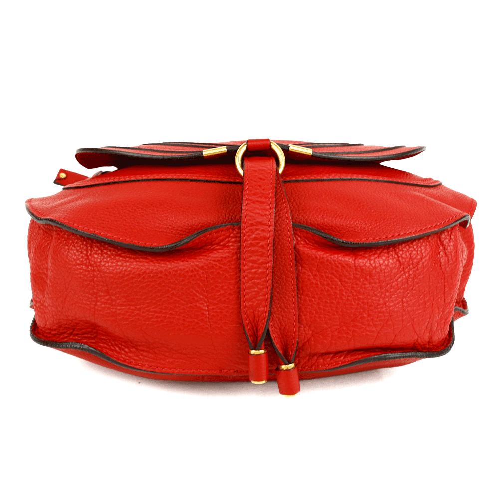 base view of Chloé Red Leather Medium Marcie Satchel