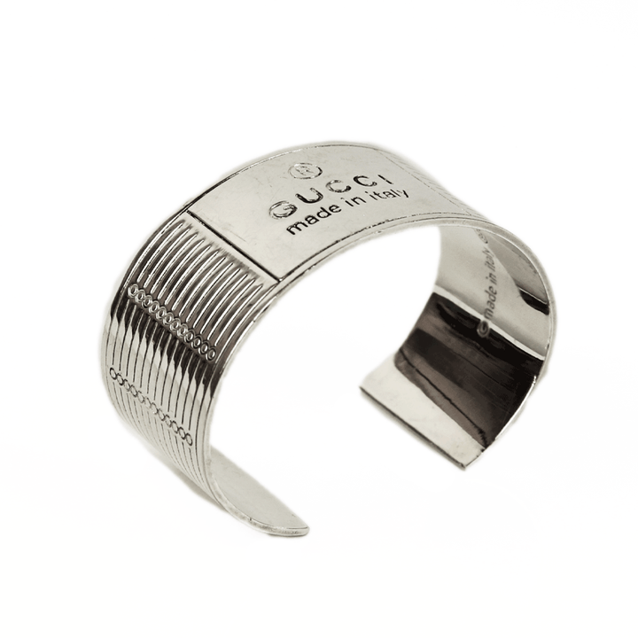 Gucci Sterling Silver Logo Cuff Bracelet