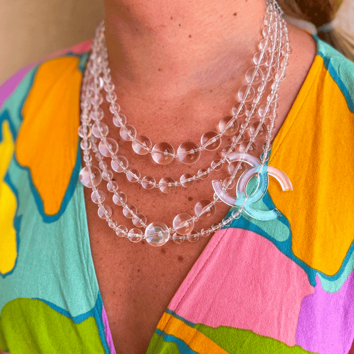 Chanel Clear Resin Layered Necklace
