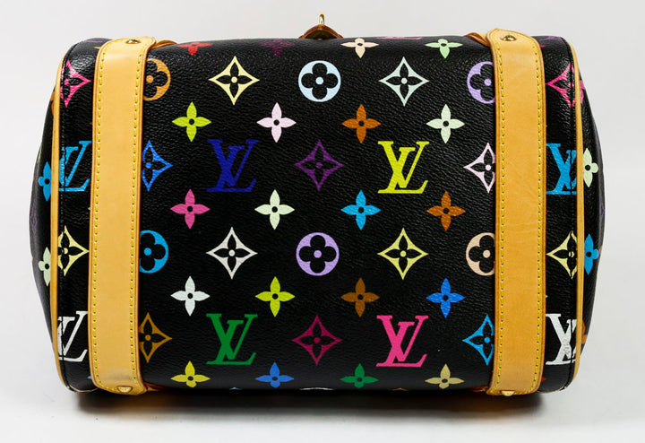 Louis Vuitton Black & Multicolor Coated Canvas Priscilla Top Handle Bag