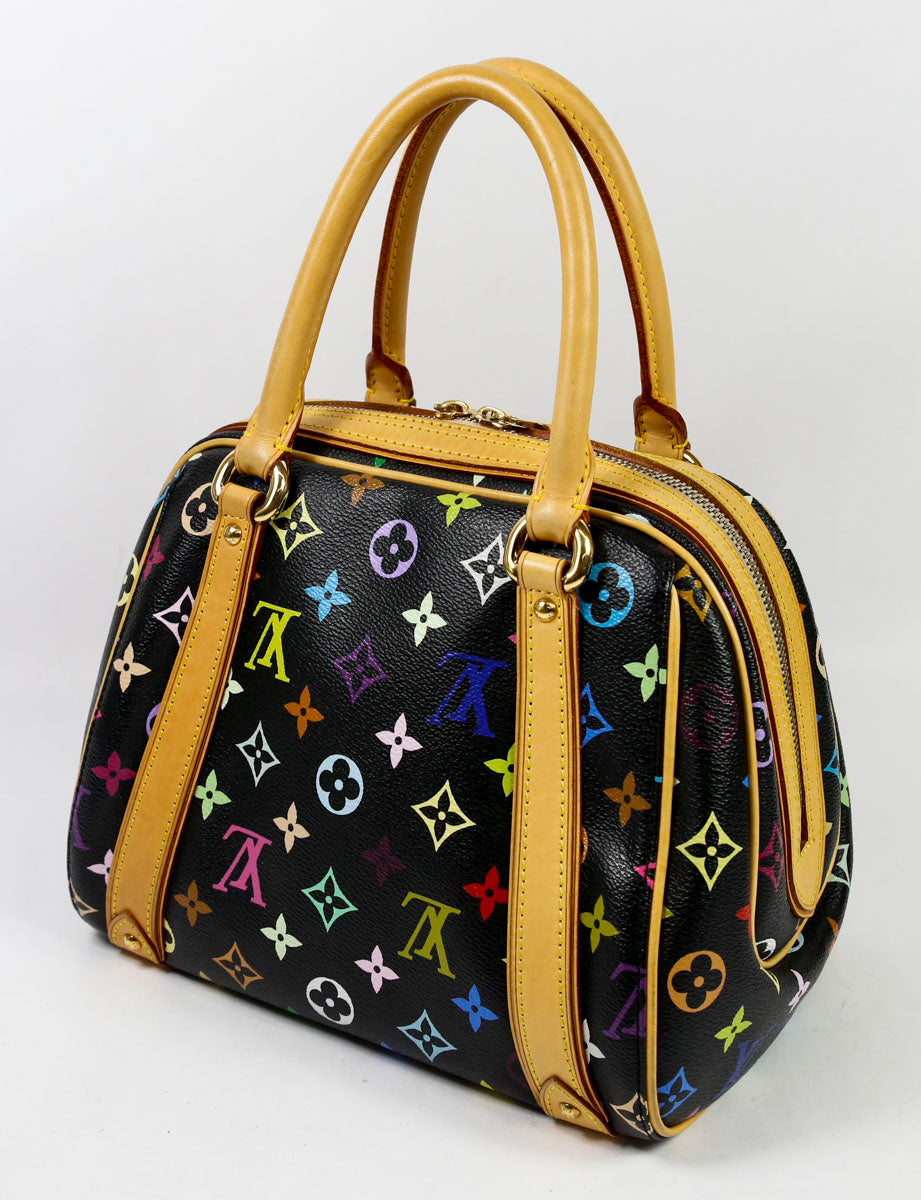 Louis Vuitton Black & Multicolor Coated Canvas Priscilla Top Handle Bag