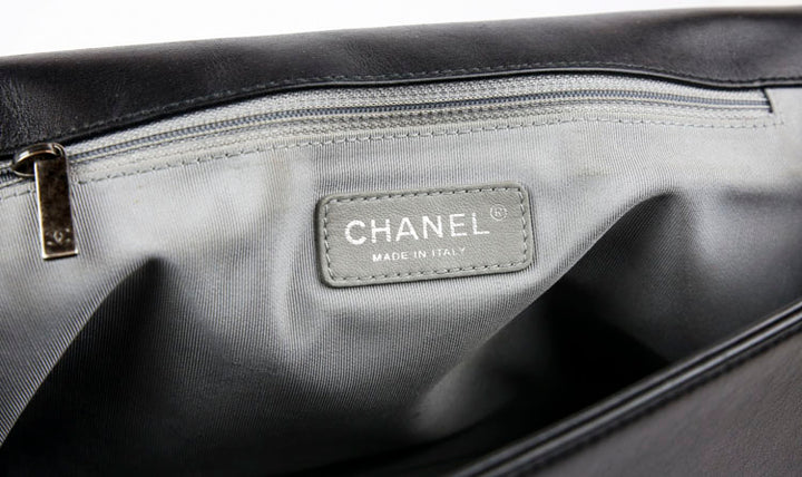 Chanel Black Quilted Lambskin Leather Large Boy Bag