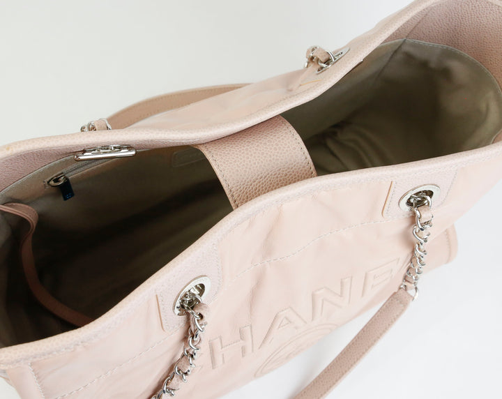 Chanel Pale Pink Leather Deauville Tote