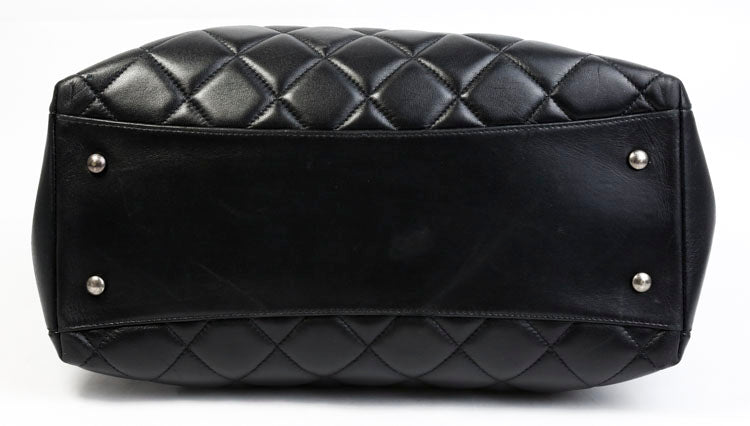 Chanel Black Quilted Lambskin Leather Trendy CC Tote