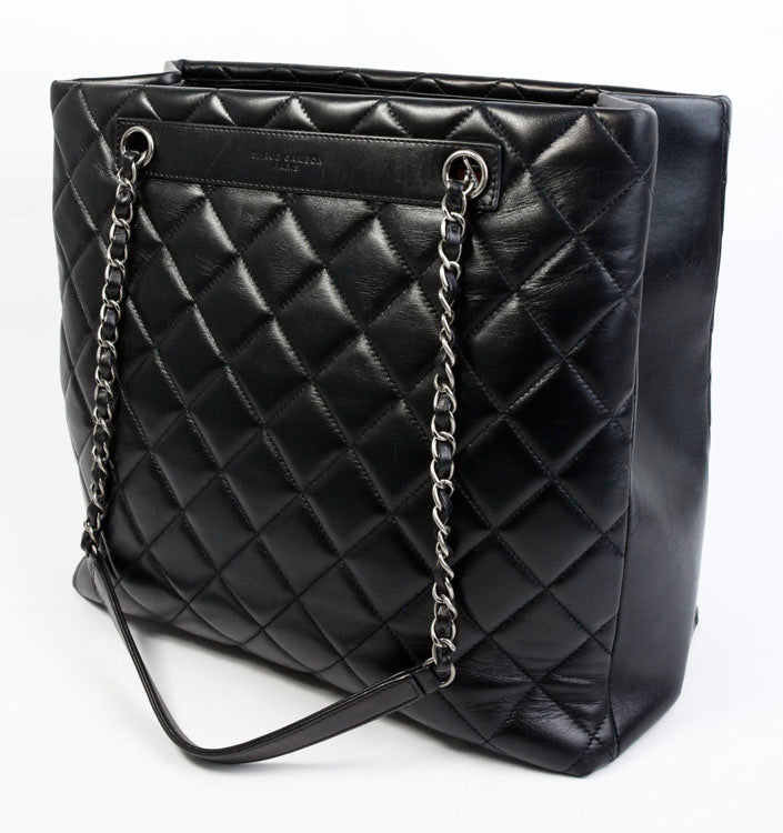 Chanel Black Quilted Lambskin Leather Trendy CC Tote