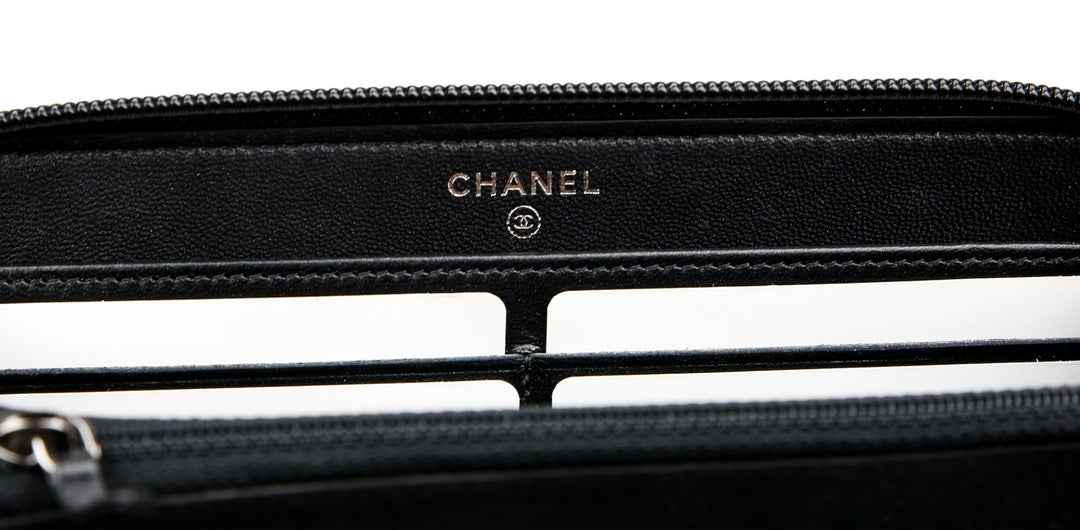 Chanel Black Quilted Patent Leather Boy Wallet