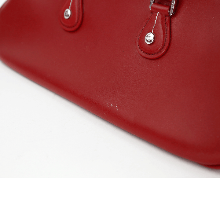 Back View of Dior Vintage Detective Red Leather Medium Handle Bag