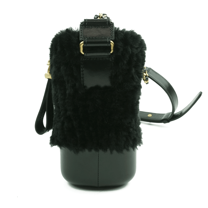 Side View of Chanel Small Gabrielle Shearling Hobo Bag