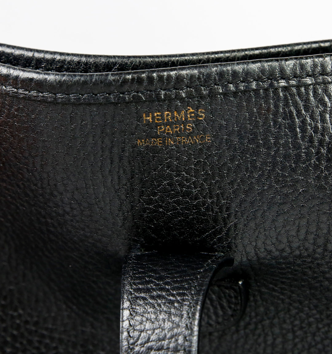 Hermes Black Clemence Leather Vintage Evelyne 1 GM