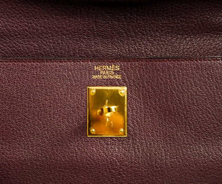 Hermès Plum Togo Leather Kelly Retourne 35