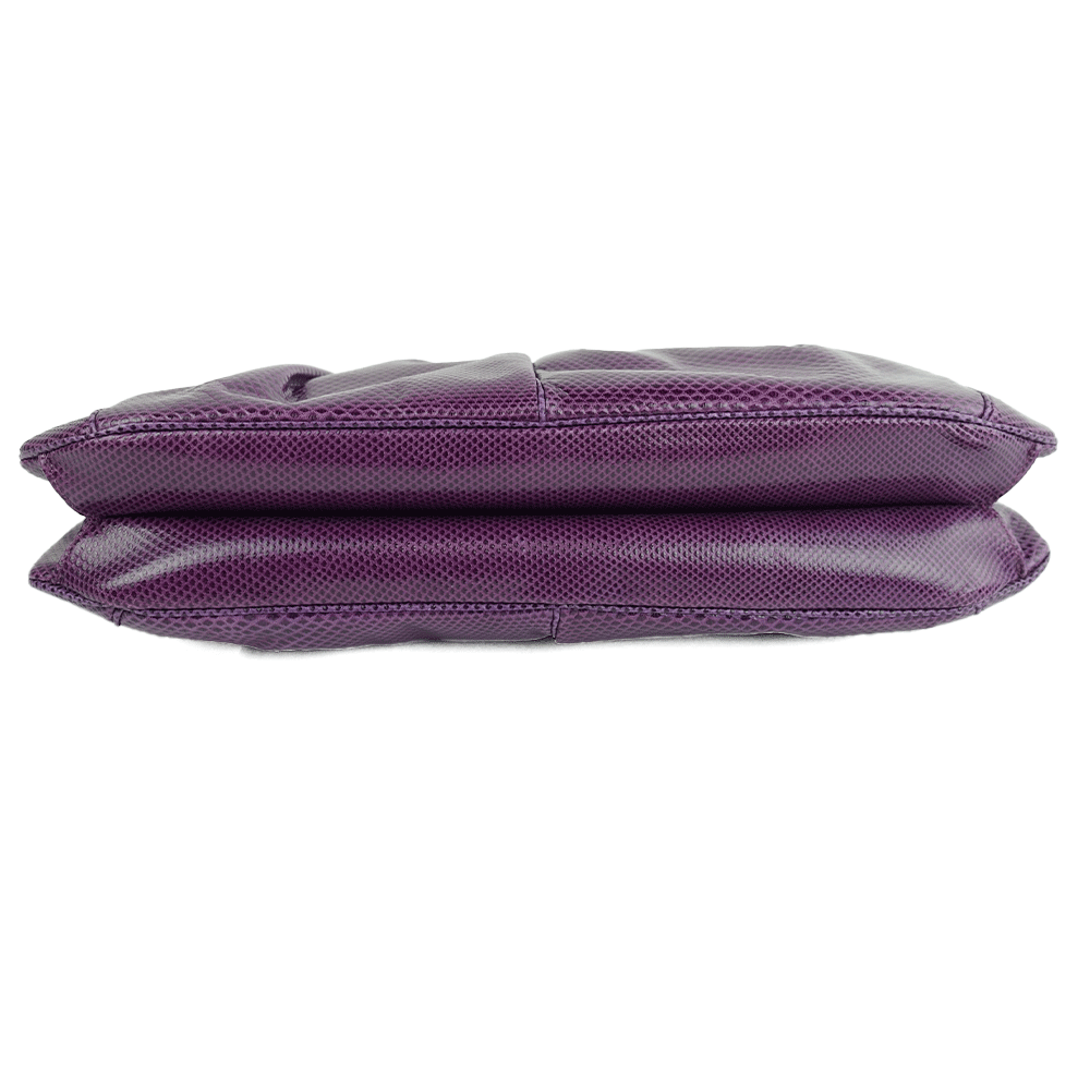 Base View of Judith Leiber Vintage Purple Karung Crossbody Bag