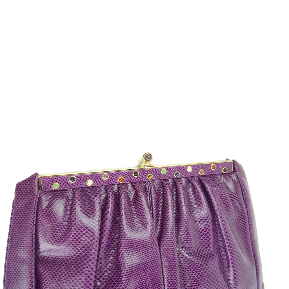 Judith Leiber Vintage Purple Karung Crossbody Bag