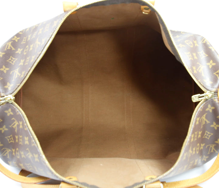 Louis Vuitton  Brown Monogram  Coated Canvas Keepall Bandouliere 55