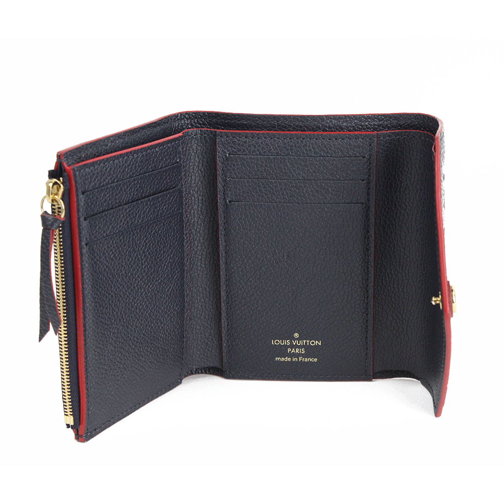 Open View of Louis Vuitton Navy Empreinte Victorine Wallet