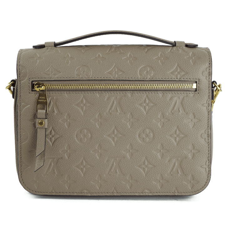 Back View of Louis Vuitton Pochette Metis in Turtledove Gray