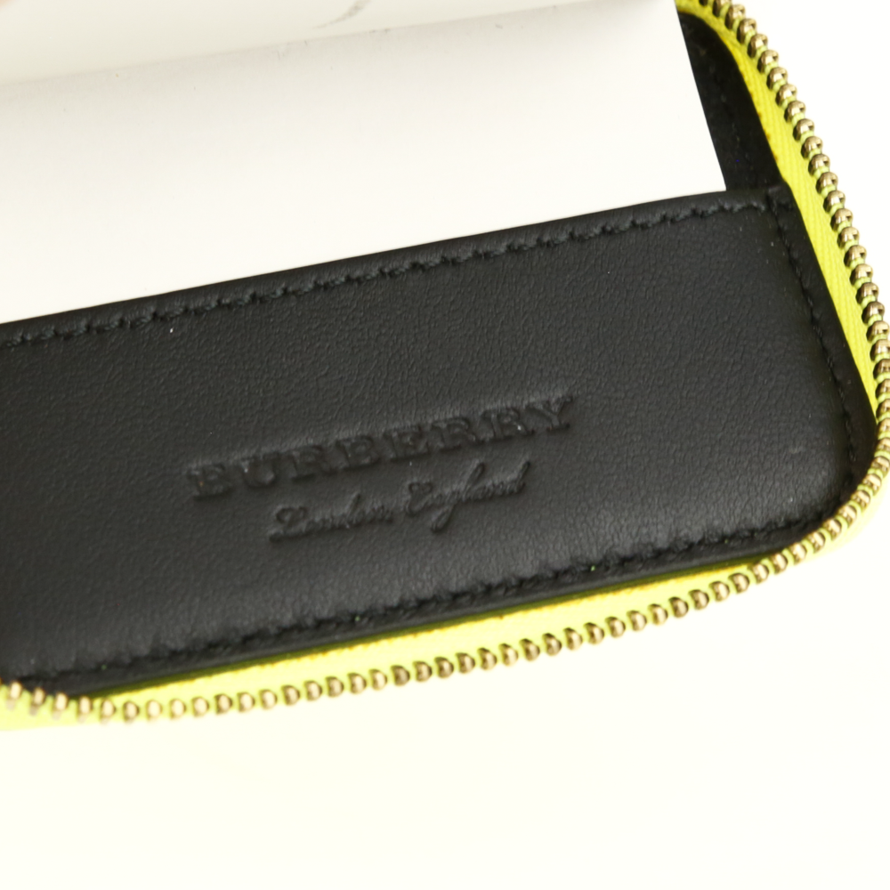 Burberry London Neon Yellow Embossed Leather Notebook Charm
