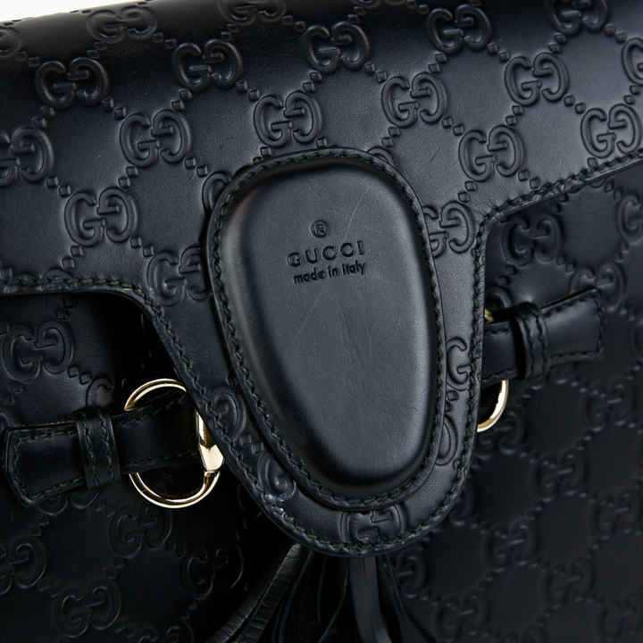 Gucci Black Micro Guccissima Medium Emily Shoulder Bag
