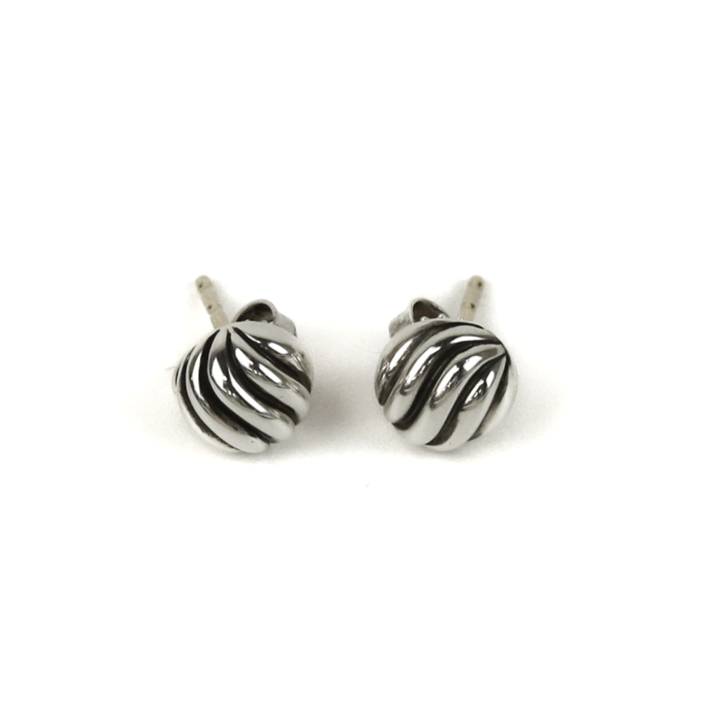 David Yurman Sterling Silver Sculpted Cable Stud Earrings