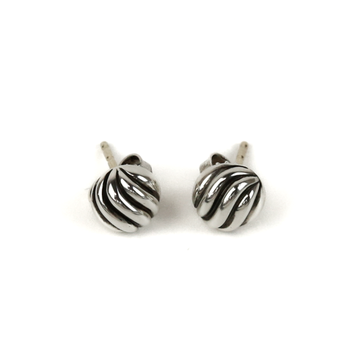 David Yurman Sterling Silver Sculpted Cable Stud Earrings