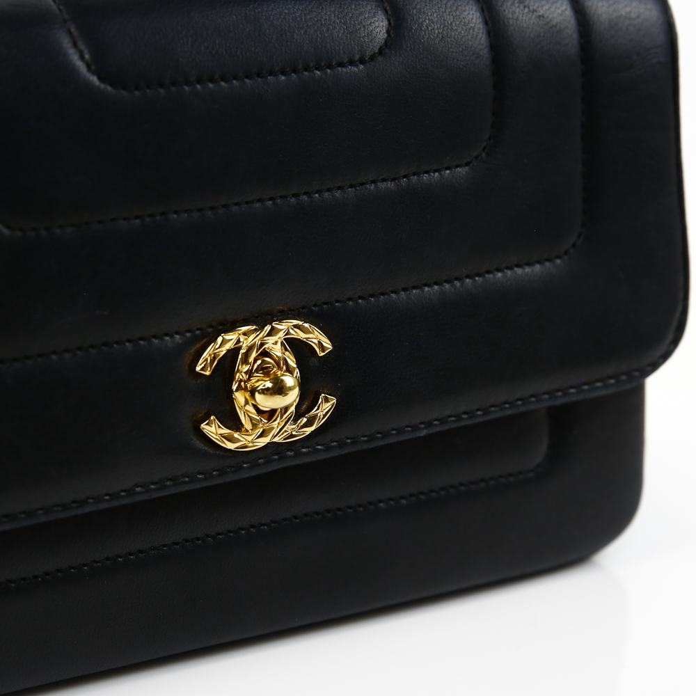 Chanel Vintage Black Quilted Satin Evening Shoulder Bag – OPA Vintage