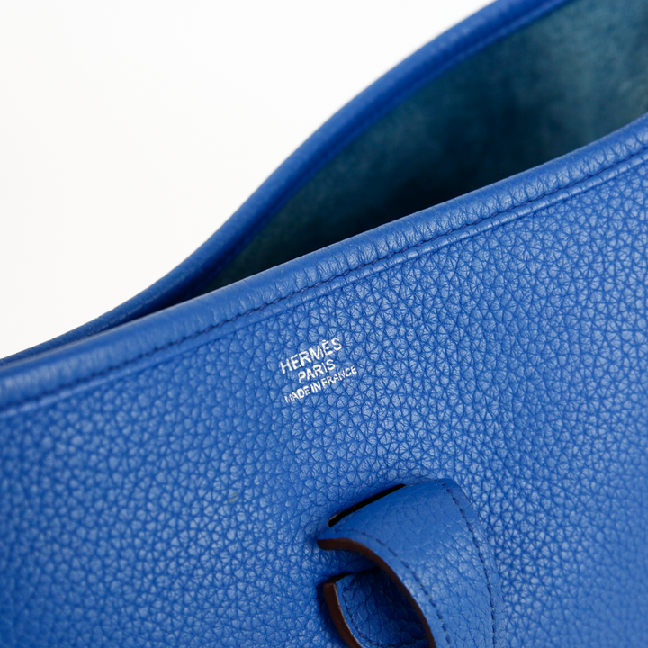 Hermès Blue Evelyne III 29 Clemence Leather Crossbody Bag