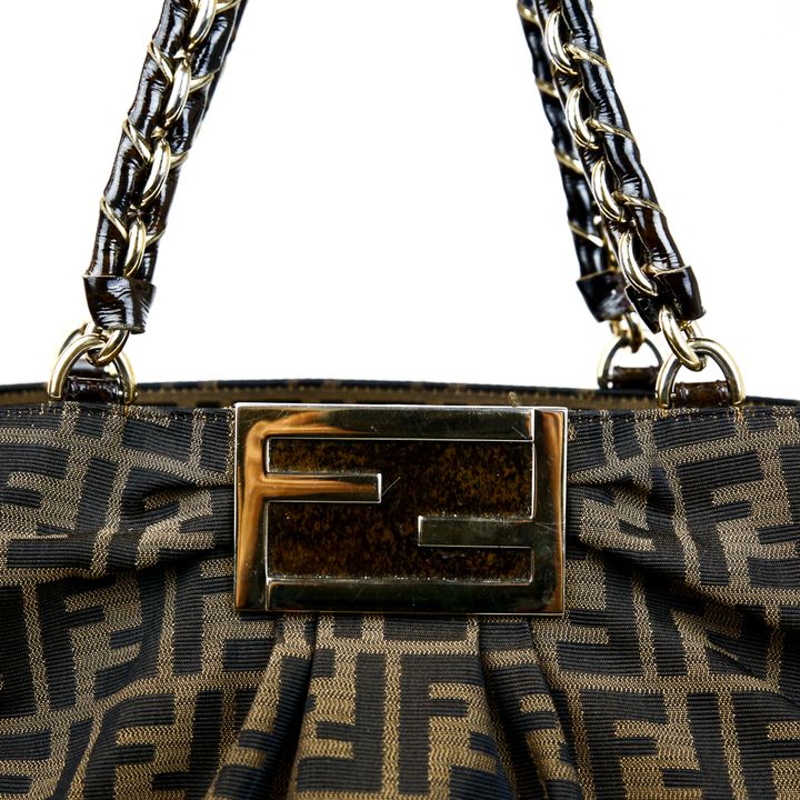 Fendi Large Zucca Canvas Mia Shoulder Bag