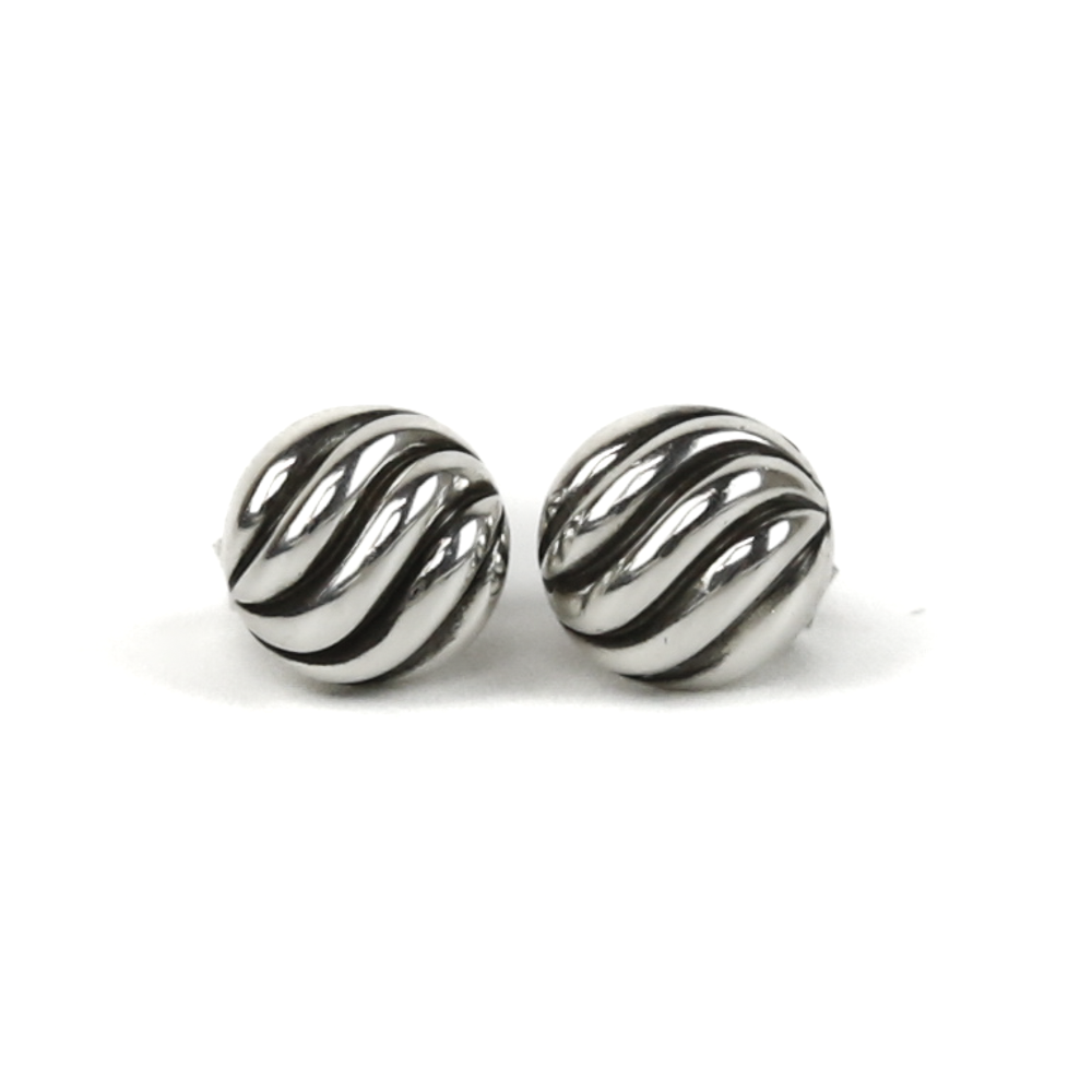 David Yurman Sterling Silver Sculpted Cable Stud Earrings
