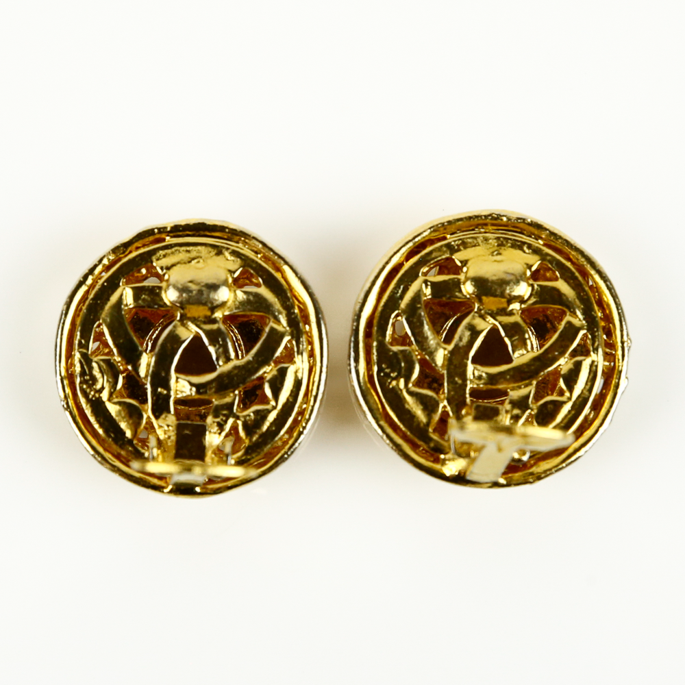 back view of Chanel Vintage Rubcamell Murano Glass Clip-On Earrings